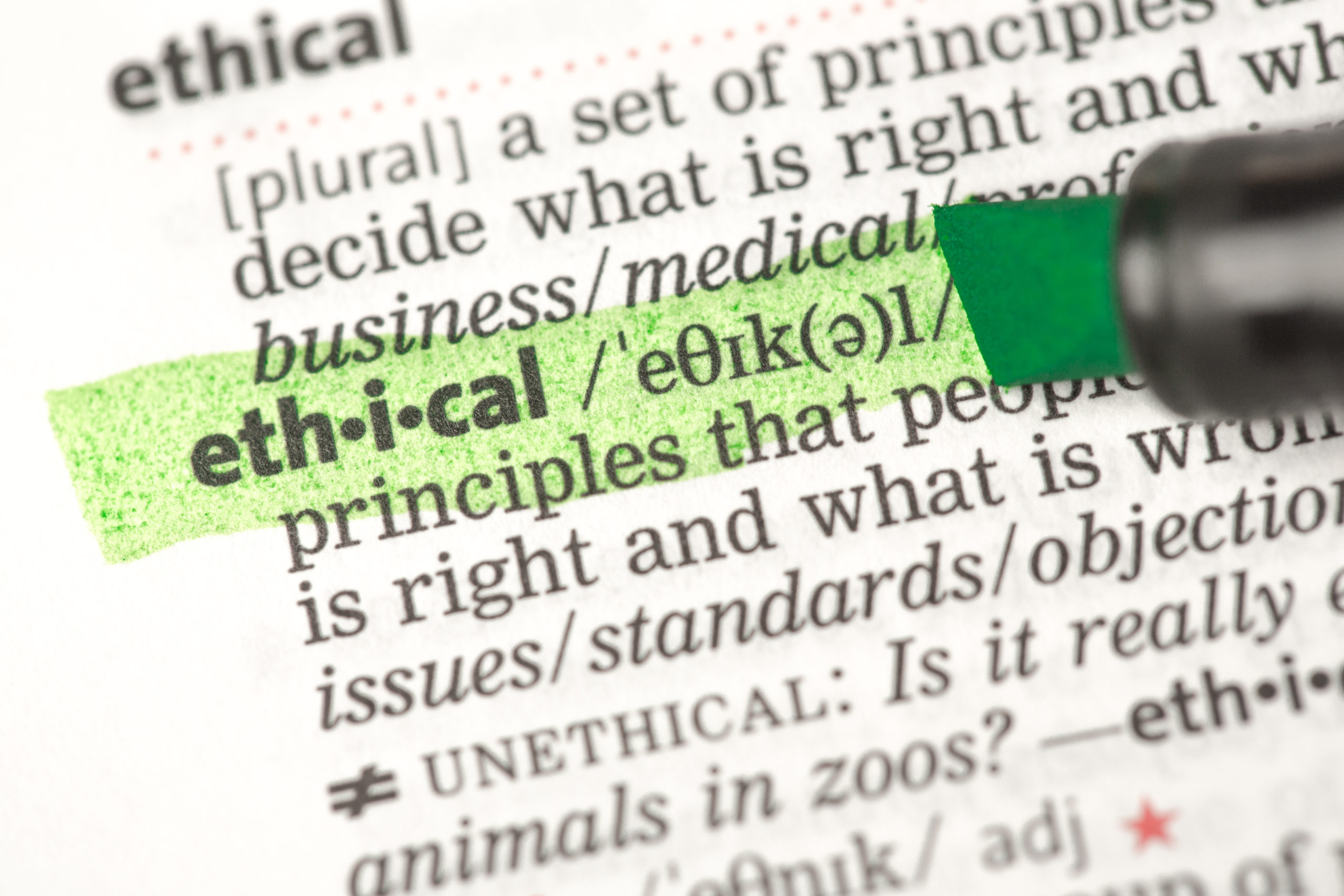 Ethics Definition. Unethical marketing.